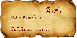 Rikk Atanáz névjegykártya